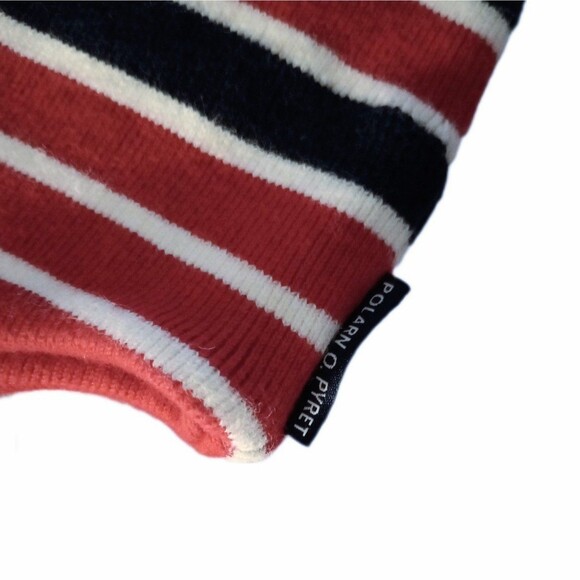 Polarn O Pyret Red Striped Infant Winter Hat sz 9M - Picture 3 of 4